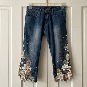 Hot Jeans USA Sequin Crop Jeans